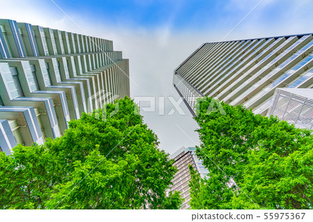 Scenery of buildings and apartments around Yokohama Station Scenery of buildings and apartments around Yokohama Station 55975367