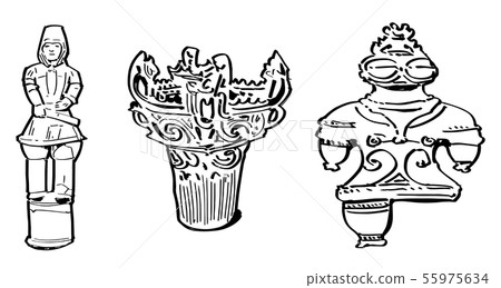 Minowa, clay figure, Jomon pottery 55975634