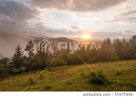 Amazing mountain landscape with colorful vivid 55975998