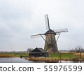 Netherlands rural landscape with windmills 55976599