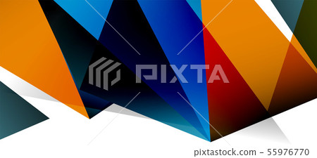 Vintage abstract template with triangle mosaic composition vecton white background. Simple design 55976770