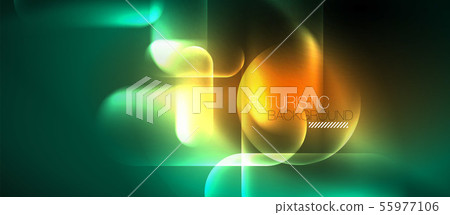 Neon glowing techno lines, hi-tech futuristic abstract background template 55977106