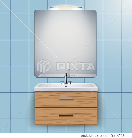 Domestic washbasin cabinet with mirror 55977221