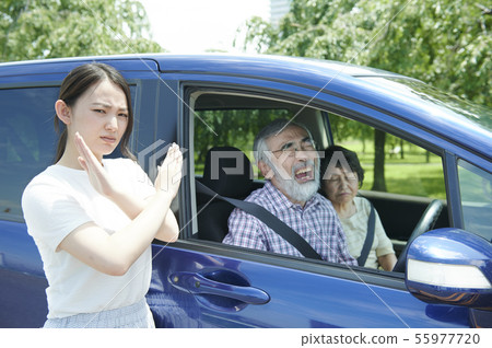 Elderly driver dangerous driving Elderly driver dangerous driving 55977720