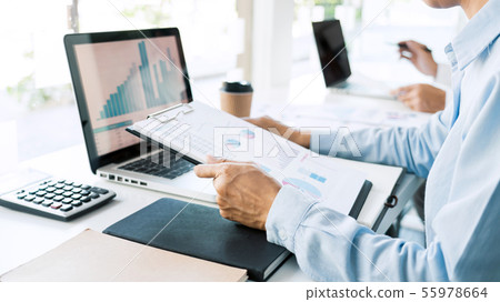 Business People Talking Discussing with coworker 55978664