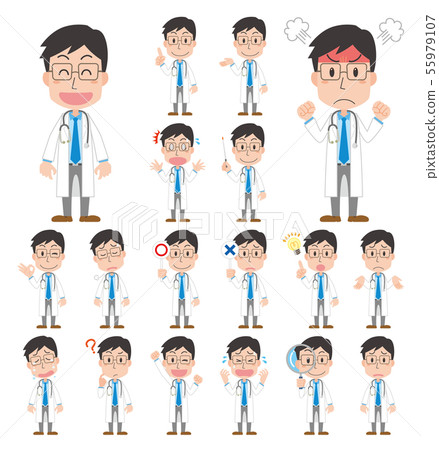 Doctor Doctor Male Facial Expression Pause Set No Main Line 55979107