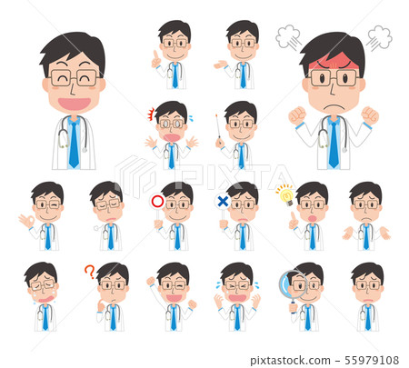 Doctor Doctor Male Facial Expression Pause Set No Main Line 55979108