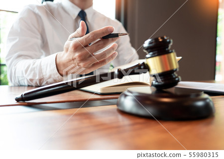 lawyer or judge business man working with lawyer or judge business man working with 55980315