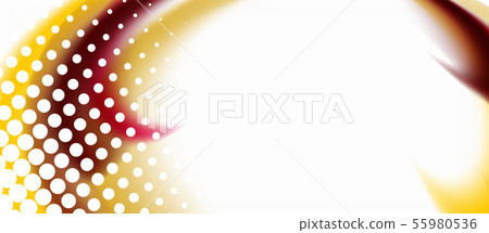 Line wave art illustration on light backdrop. Vector abstract design banner template. Business 55980536