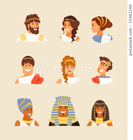 Ancient Greek, Roman and Egyptian people vector Ancient Greek, Roman and Egyptian people vector 55981249