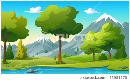 Mountains and bright sky in the morning. Mountains and bright sky in the morning. 55981376