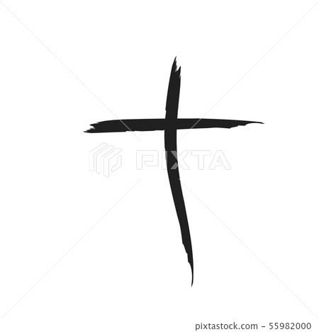 Hand drawn christian cross  55982000