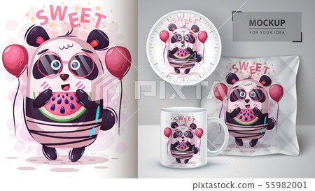 Watermelon panda - mockup for your idea 55982001