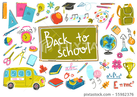 Doodle back to school collection. Vector... - Stock Illustration ...