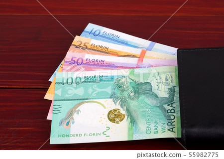 Aruban Florin in the black wallet  55982775