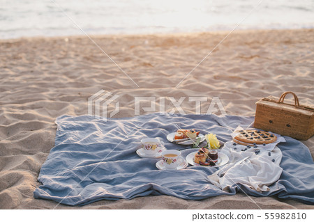 Picnic at the beach. Picnic at the beach. 55982810