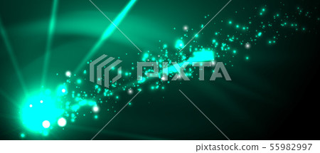 Colorful pyrotechnics show. Sky clouds. Black background. Festival celebration. Abstract fireworks 55982997