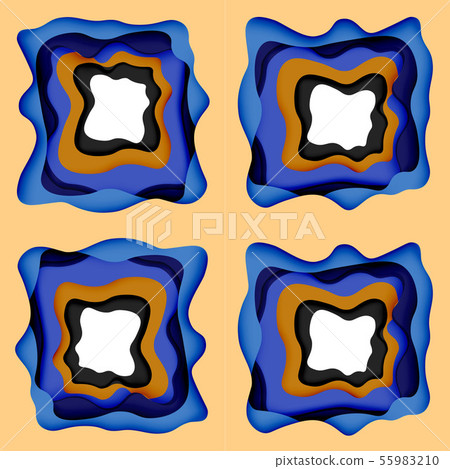 Abstract cut out abstract waves for web design. Color geometric pattern. Vector abstract geometric Abstract cut out abstract waves for web design. Color geometric pattern. Vector abstract geometric 55983210