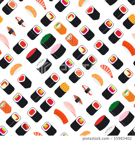 Seamless pattern with sushi Seamless pattern with sushi 55983402