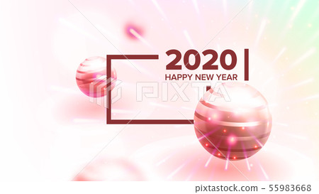 Creative Invitation Card Celebrating 2020 Vector 55983668