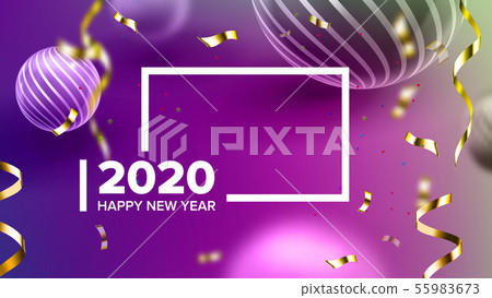 Creative Invitation Card Celebrating 2020 Vector Creative Invitation Card Celebrating 2020 Vector 55983673