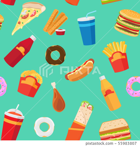 Vector fast food pattern 55983807