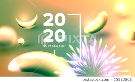 Creative Invitation Card Celebrating 2020 Vector Creative Invitation Card Celebrating 2020 Vector 55983808