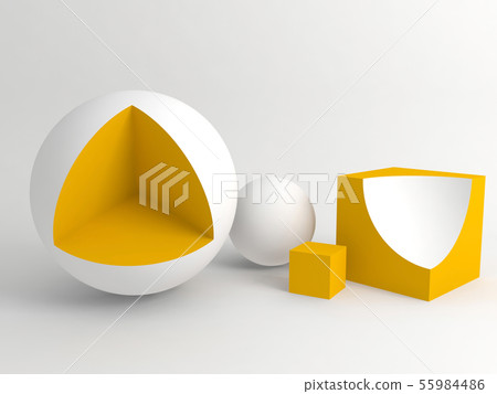 Abstract digital still life installation 3 d 55984486