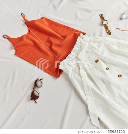 unusual presentation of comfortable clothes for warm summer days unusual presentation of comfortable clothes for warm summer days 55985123