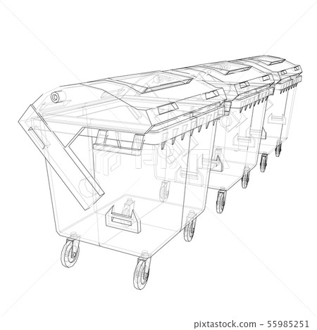 Outline Dumpster or dustbin vector 55985251