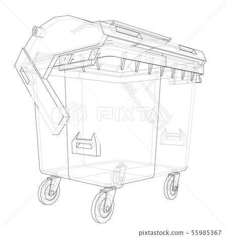 Outline Dumpster or dustbin vector 55985367