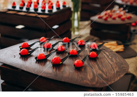 party corporate food buffet appetizers fish 55985463