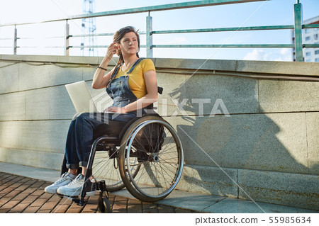 attractive girl in casual clothes looking up, thinking about business attractive girl in casual clothes looking up, thinking about business 55985634