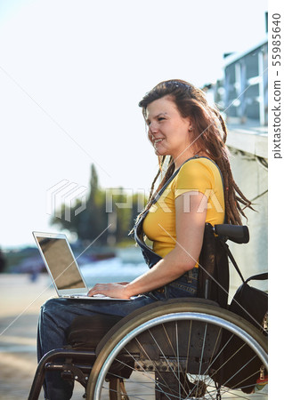 cheerful girl dreaming about happy future 55985640