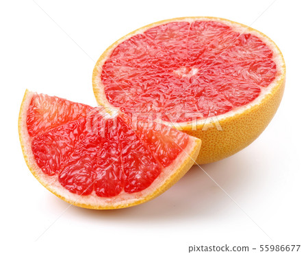 Sliced grapefruit isolated on white Sliced grapefruit isolated on white 55986677