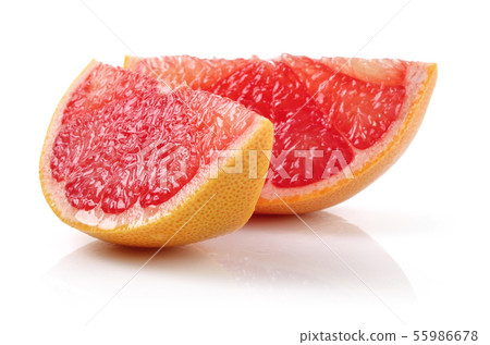 Sliced grapefruit isolated on white Sliced grapefruit isolated on white 55986678