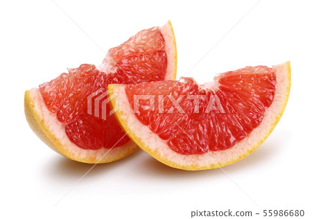 Sliced grapefruit isolated on white Sliced grapefruit isolated on white 55986680
