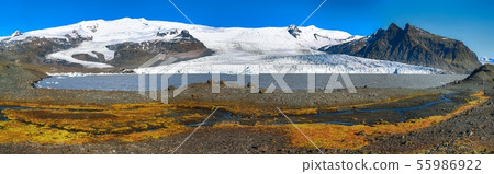 Panoramic View of Fjallsarlon Glacier Lagoon and Panoramic View of Fjallsarlon Glacier Lagoon and 55986922