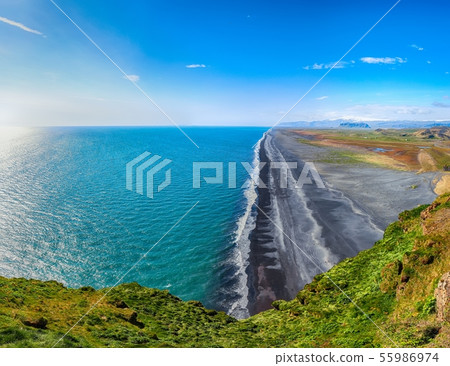 View of Kirkjufjara black sand beach from View of Kirkjufjara black sand beach from 55986974