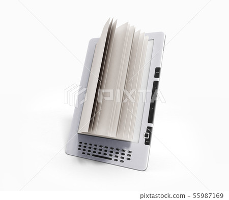 blank E-book reader 3d render illustration on 55987169