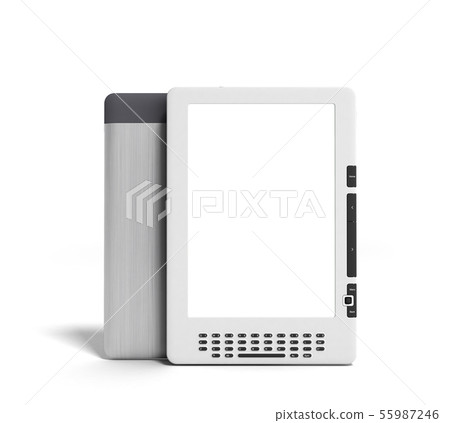 blank E-book reader 3d render image on gradient 55987246