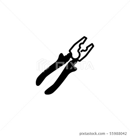Web line icon. Pliers black on white background Web line icon. Pliers black on white background 55988042