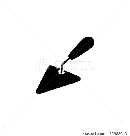 Web line icon. Trowel black on white background Web line icon. Trowel black on white background 55988043