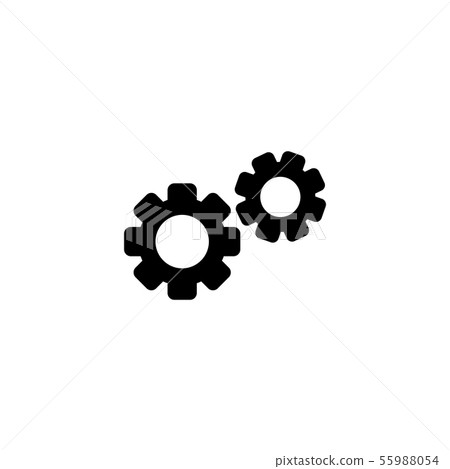 Web line icon. Gears black on white background - Stock Illustration ...