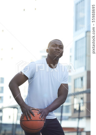 Sportive African-American Man Posing Sportive African-American Man Posing 55988695