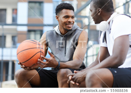 African young Men talking in Sports ground African young Men talking in Sports ground 55988836