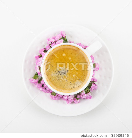 Yellow mimosa on a white table Yellow mimosa on a white table 55989346