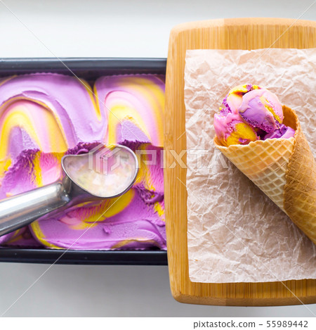 Bright modern summer dessert - neon ice cream Bright modern summer dessert - neon ice cream 55989442