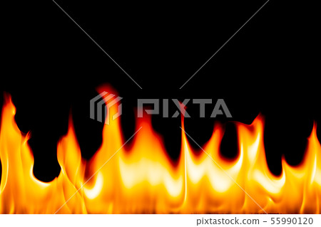 Fire flames on Abstract art black background Fire flames on Abstract art black background 55990120