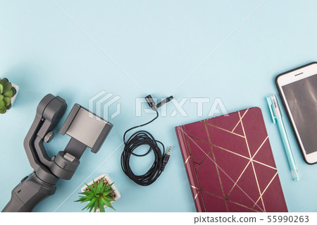 Modern simple set of equipment for video shooting 55990263